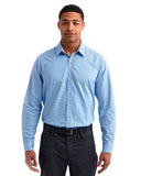 Camisa de algodón para hombre de manga larga con microcuadros vichy