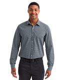Camisa de algodón para hombre de manga larga con microcuadros vichy