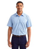 Camisa de algodón para hombre de manga corta con microcuadros vichy