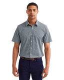 Camisa de algodón para hombre de manga corta con microcuadros vichy