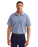 Camisa de algodón para hombre de manga corta con microcuadros vichy