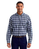 Camisa de algodón para hombre de manga larga con cuadros Mulligan