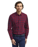 Camisa de algodón para hombre de manga larga con cuadros Mulligan