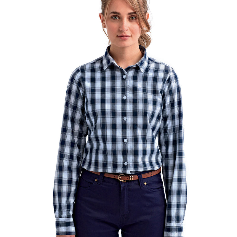 Ladies' Mulligan Check Long-Sleeve Cotton Shirt