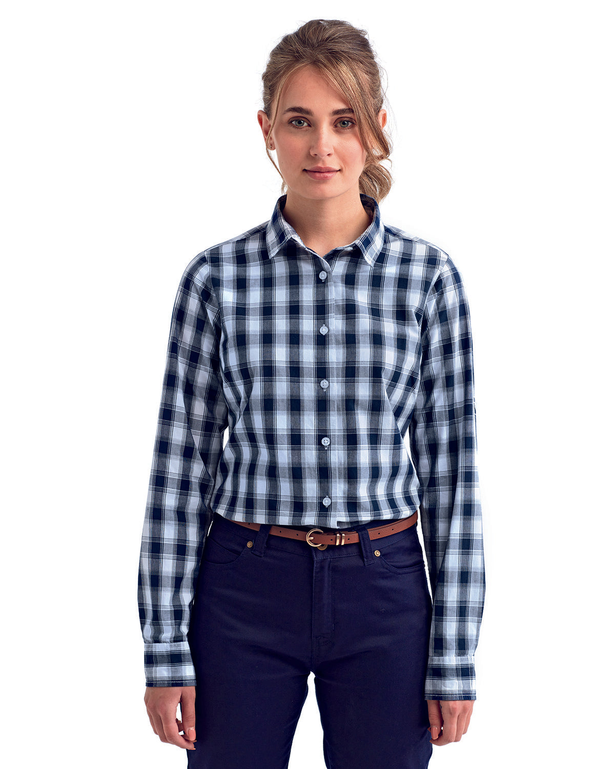 Ladies' Mulligan Check Long-Sleeve Cotton Shirt