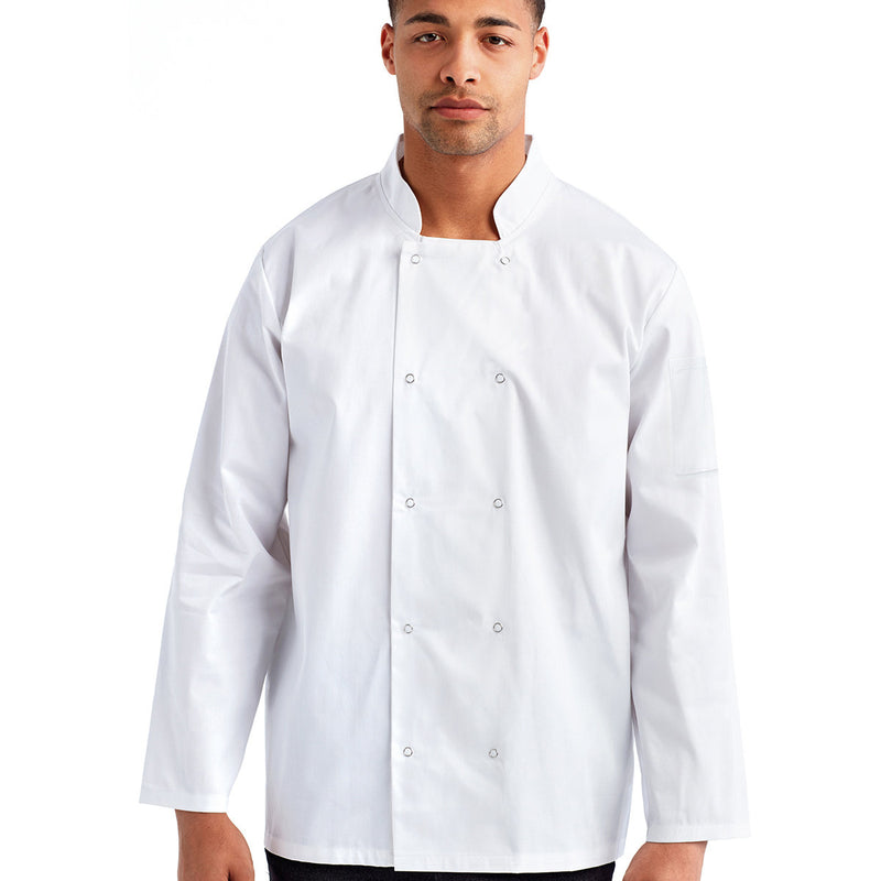 Unisex Studded Front Long-Sleeve Chef's Jacket