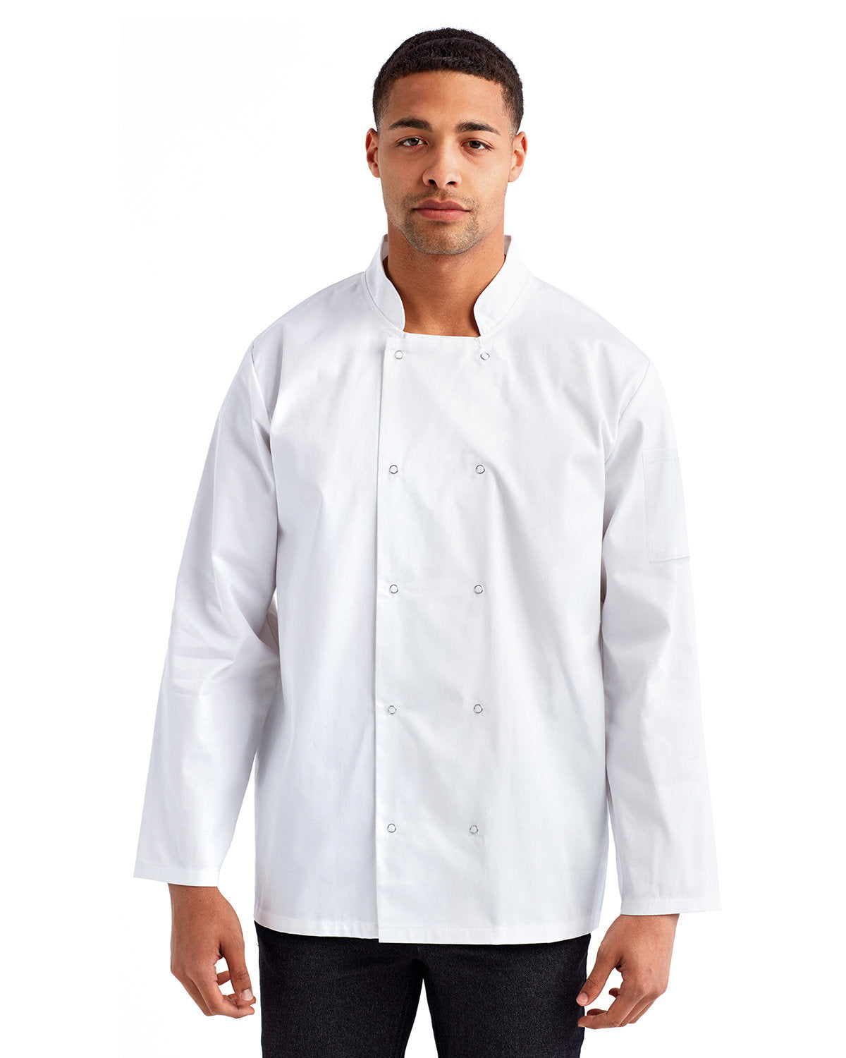 Unisex Studded Front Long-Sleeve Chef's Jacket