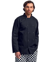 Unisex Studded Front Long-Sleeve Chef's Jacket