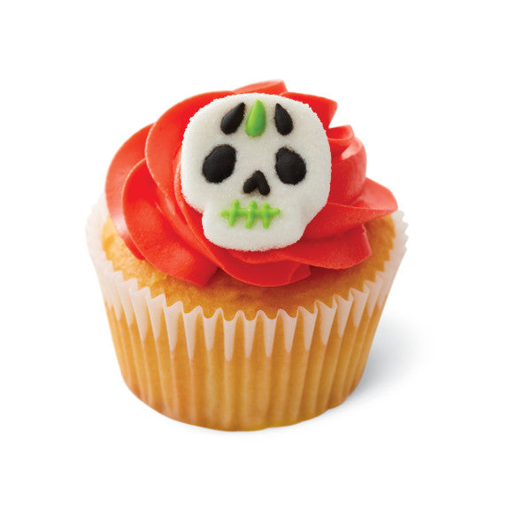 Wilton Day of the Dead Gummy Sugar Skull Icing Decorations, 10-Count