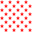 Red Stars on White Poly Cotton Fabric,