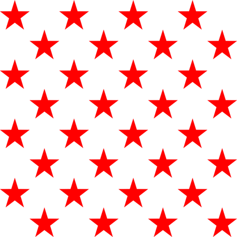 Red Stars on White Poly Cotton Fabric,