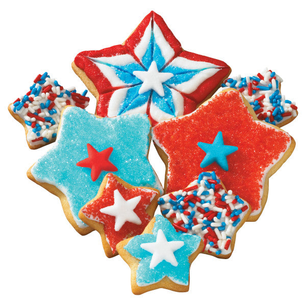 Red, White and Blue jimmies Mix Sprinkles 26 oz. handheld container