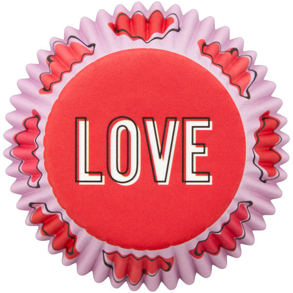 Wilton Red and Pink Hearts “Love" Valentine's Day Cupcake Liners, 75-Count