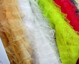 Organza Ruffled Mesh Polyester Fabric - Layered Ruffle Mesh, 57" Wide, Multiple Colors (1 Yard)