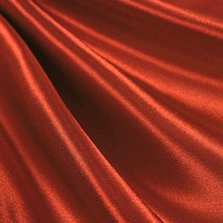 Rust Bridal Satin Fabric - Rust Satin, 60" Width