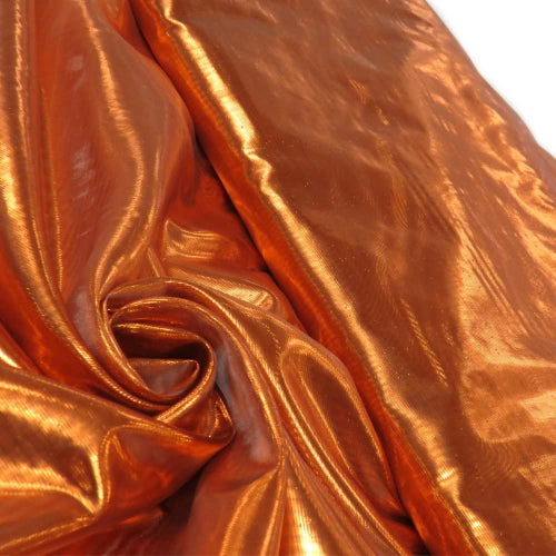 Rust Nylon Metallic Tissue Lame Fabric - Rust Metallic, 60" Width