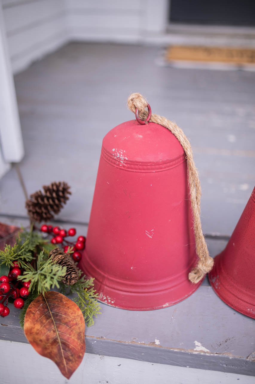 Red Tin Bells - Set of 3