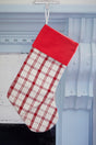 Beige Stocking with Red Plaid