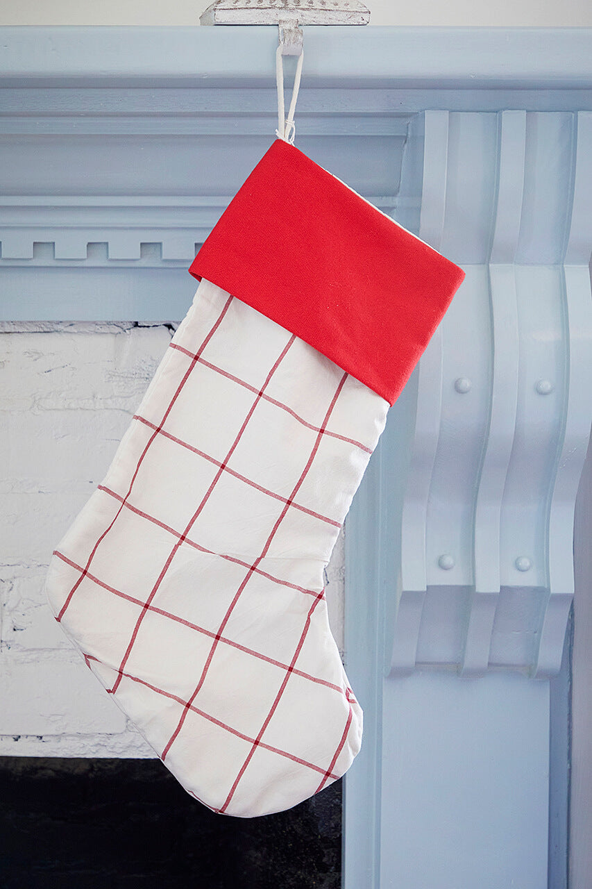White Stocking with Red Stripes