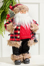 18" Holiday Santa Figurine with Lighted Lantern