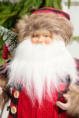 18" Holiday Santa Figurine with Lighted Lantern