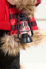 18" Holiday Santa Figurine with Lighted Lantern