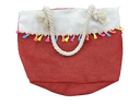 Beach Bag Fabric - Rust Red/White (1 Bag)