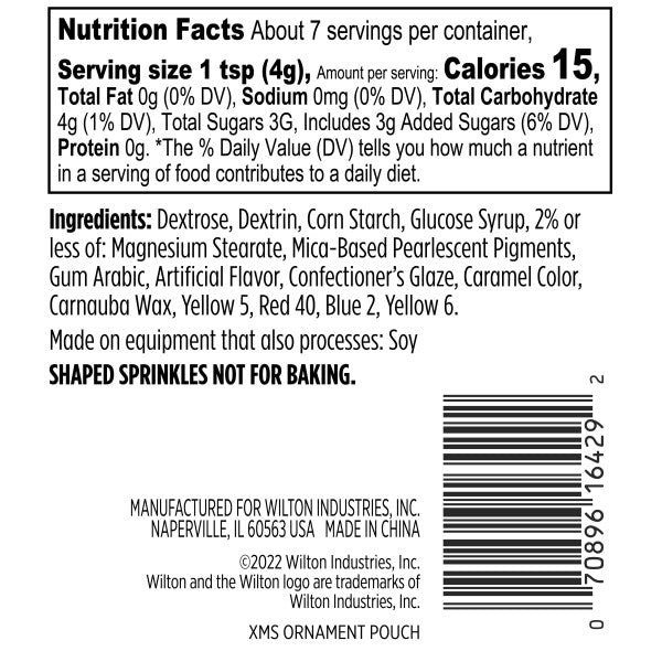 Wilton Christmas Snowflake Sprinkles for Cookie Balls and Other Treats, 0.9 oz.