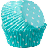 Wilton Baby Blue with White Polka Dots Cupcake Liners, 75-Count