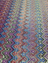 Brocade Jacquard Red Gold Geometric Fabric