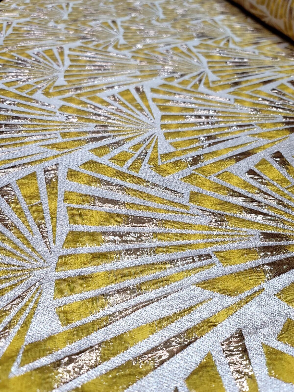 Gold Yellow Metallic Brocade Fabric