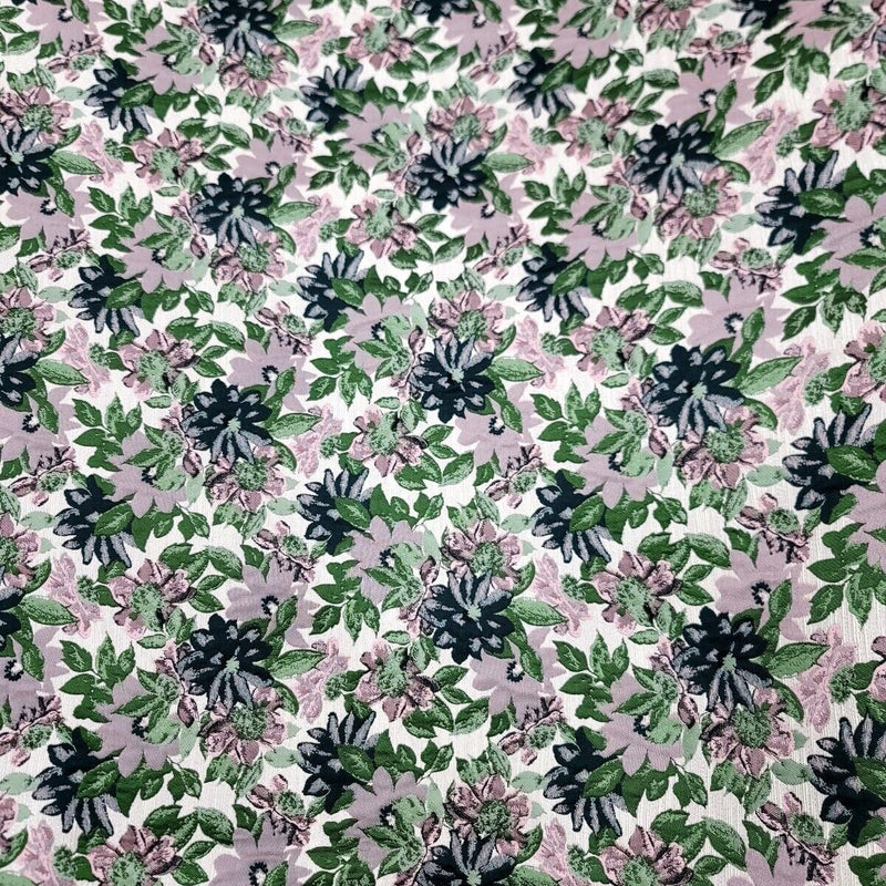 Brocade Jacquard Floral Chenille Fabric Mauve Green