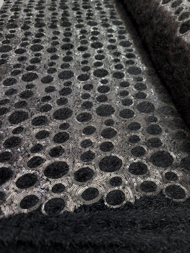 Black Sequin Stretch Fabric