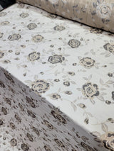 Brocade Jacquard Floral Fabric Beige Gold