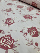 Brocade Jacquard Metallic Floral Fabric