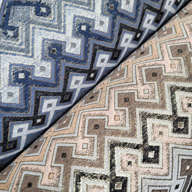 Metallic Brocade Fabric Teal Gold