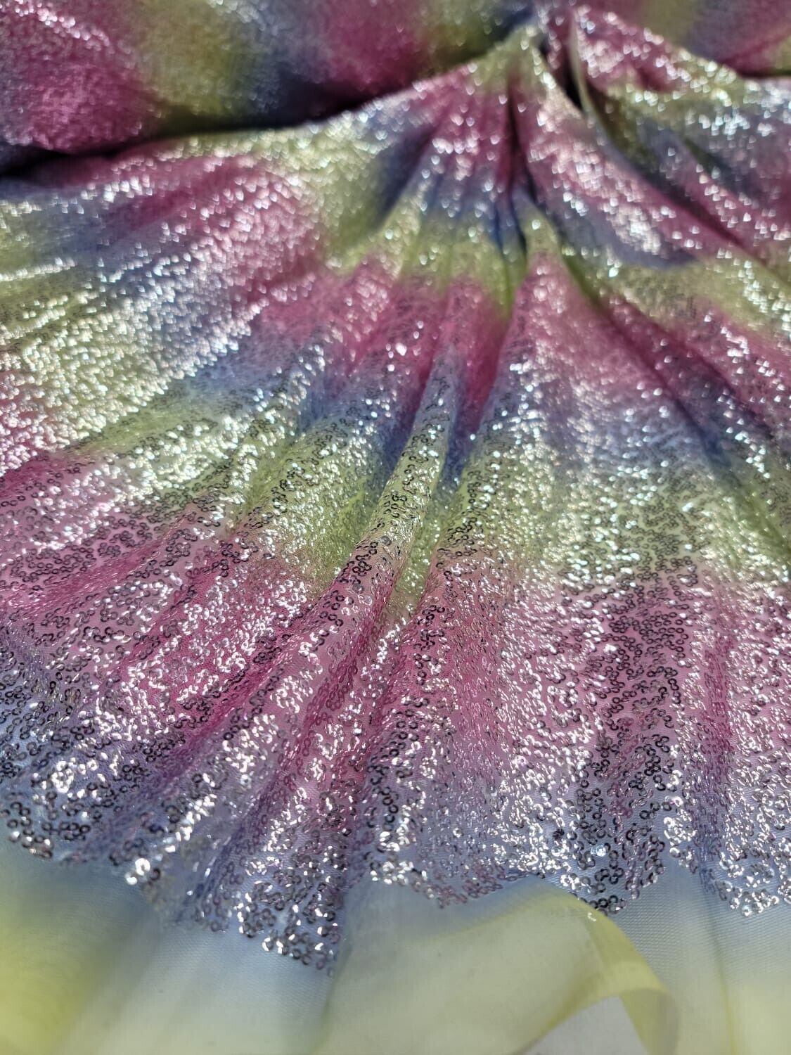 Sequin Fabric Vibrant Rainbow by the Yard