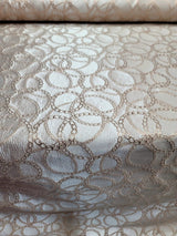 Brocade Jacquard Fabric Gold Metallic Chain Geometric Pattern