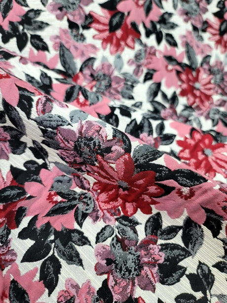 Brocade Jacquard Chenille Floral Mauve Green