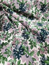 Brocade Jacquard Floral Chenille Fabric Mauve Green
