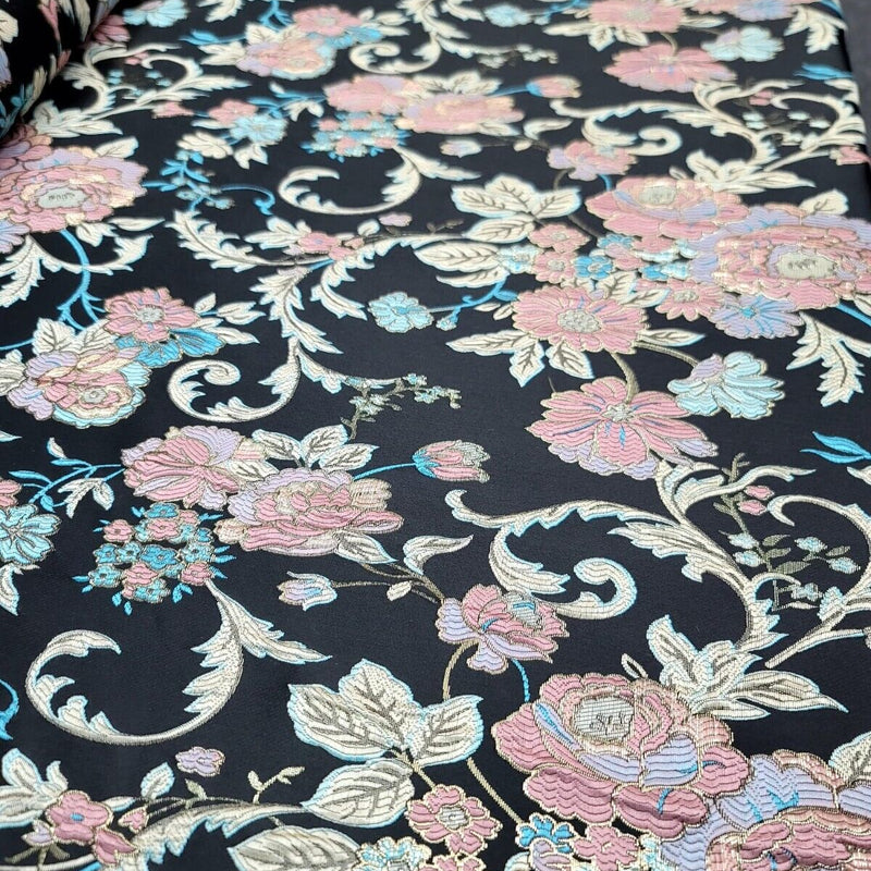 Brocade Floral Damask Jacquard Fabric