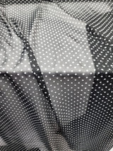 Sheer Chiffon White Polka-Dot Fabric