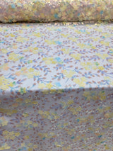 3D Floral Sequin Lace Fabric Yellow