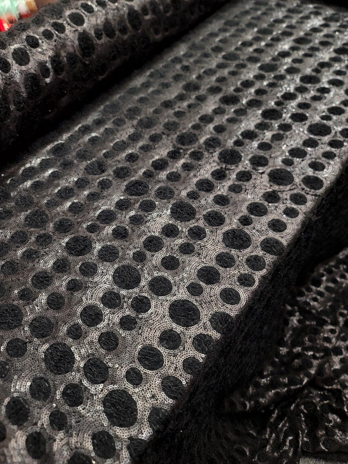 Black Sequin Stretch Fabric