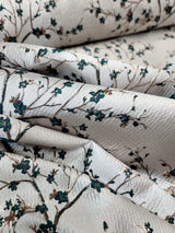 Floral Brocade Jacquard Fabric Hunter Green