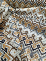 Brocade Jacquard Gold Metallic Geometric Fabric