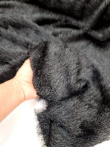 Stretch Faux Shaggy Fabric Eyelash Black Teal