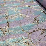 Brocade Jacquard Lavender Blue Rose Gold Metallic