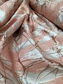 Brocade Jacquard Metallic Fabric Beige