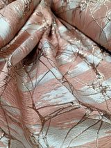 Brocade Jacquard Metallic Fabric Beige
